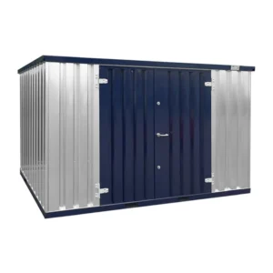 Conteneur démontable bleu acier 3 x 2 mètres – avec double porte – Image 1